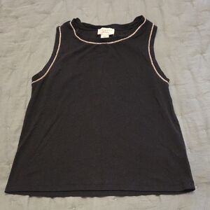 Calypso St. Barth Black Tank with Pink Contrast Stitching